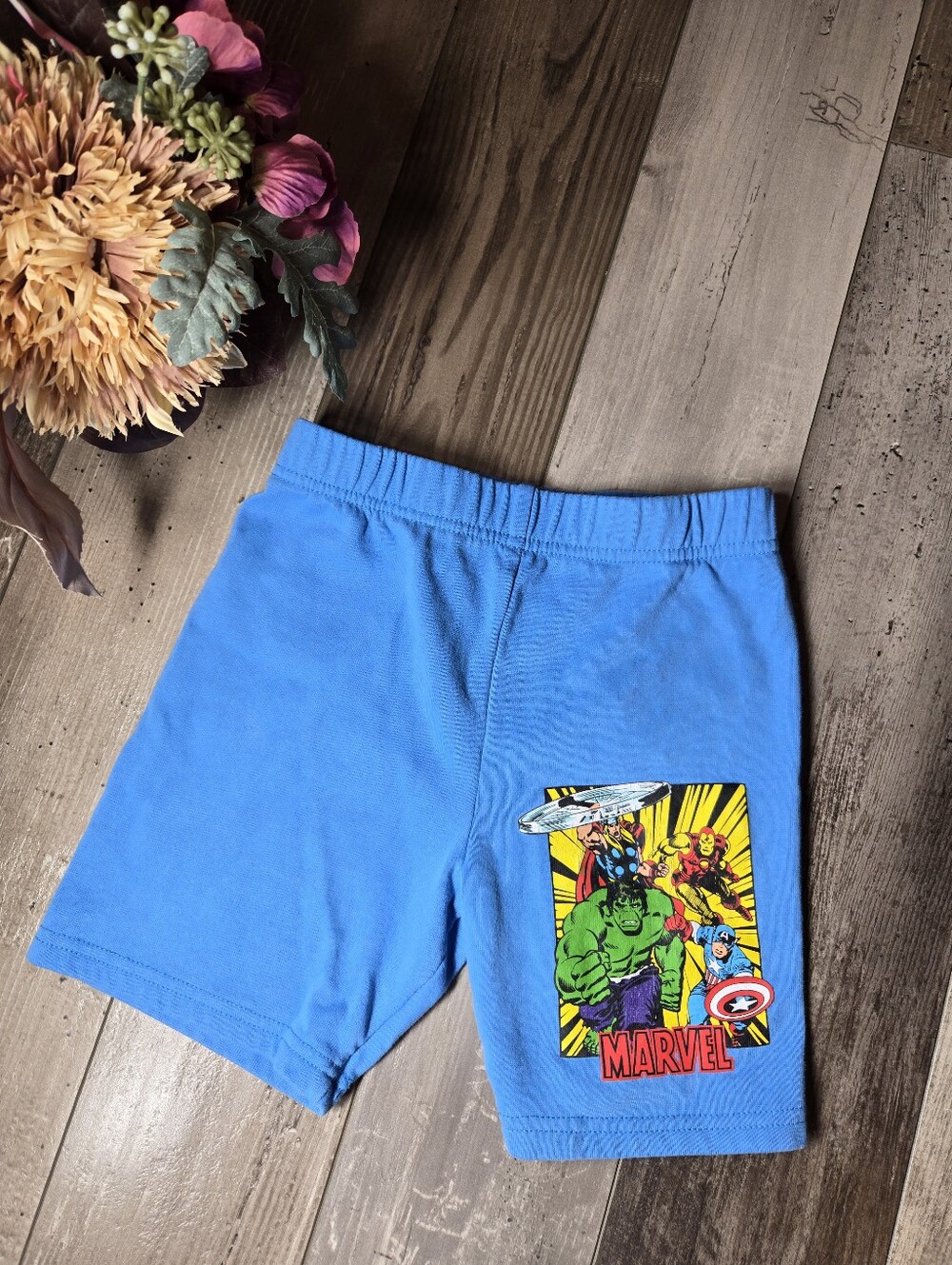 Marvel Blue Avengers Sweatshorts – Boys Size 5